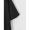 Baskılı Oversize Bisiklet Yaka T-shirt - Siyah