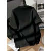 Baskılı Oversize Bisiklet Yaka T-shirt - Siyah