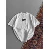 Baskılı Oversize T-shirt - Beyaz