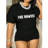 Baskılı Oversize T-shirt - Siyah