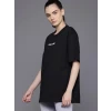 Baskılı Oversize T-shirt - Siyah