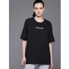 Baskılı Oversize T-shirt - Siyah