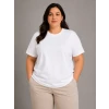 Battal Big Size Basic Tişört Bisiklet Yaka Rahat Kalıp T-shirt - Beyaz