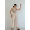 Bej Keten Pantolon