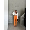 Bel Lastik Detaylı Modal Kumaş Pantolon - Orange