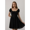 Beli Korseli Mini Elbise - Siyah