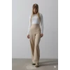 Beli Yarım Lastikli Palazzo Pantolon - Camel