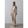 Beli Yarım Lastikli Palazzo Pantolon - Camel