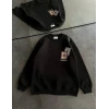 Bisiklet Yaka Baskılı Sweatshirt - Siyah