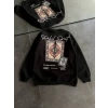 Bisiklet Yaka Baskılı Sweatshirt - Siyah