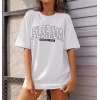 Bisiklet Yaka Baskılı T-shirt - Beyaz