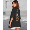 Bisiklet Yaka Baskılı T-shirt - Siyah