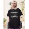 Bisiklet Yaka Baskılı T-shirt - Siyah