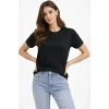 Bisiklet Yaka Tişört Regular Kalıp Basic Pamuklu Günlük Kullanım T-shirt - Siyah