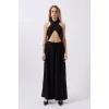 Düşük Bel Oversize Keten Pantolon