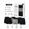 Erkek 12li İç Giyim Seti Pamuklu 6 Boxer 6 Çorap Çoklu Paket - Siyah - Lacivert - Gri - Beyaz