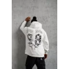 Erkek 98 Baskılı Kapşonlu Sweat - Beyaz