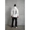 Erkek 98 Baskılı Kapşonlu Sweat - Beyaz