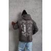 Erkek 98 Baskılı Kapşonlu Sweat - Gri