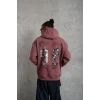 Erkek 98 Baskılı Kapşonlu Sweat - Gül Kurusu
