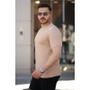 Erkek Ağaç Kabuğu Desenli Kısa Kollu T-shirt