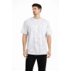 Erkek Asit Yıkama Bisiklet Yaka Kısa Kollu Oversize T-shirt Tişört - Beyaz