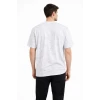 Erkek Asit Yıkama Bisiklet Yaka Kısa Kollu Oversize T-shirt Tişört - Beyaz
