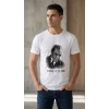 Erkek Atatürk Baskılı Tişört Kısa Kollu Bisiklet Yaka  T-shirt - Beyaz