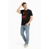 Erkek Atatürk Baskılı Tişört Kısa Kollu Bisiklet Yaka T-shirt - Siyah