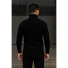 Erkek Balıkcı Yaka Bağazlı Triko Kazak Pamuklu Kalın Fitilli Dokuma, Regular Fit Uzun Kollu Kışlık Model - Siyah