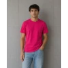 Erkek Basic Pamuklu Tişört Bisiklet Yaka Düz Renk Regular Fit T-shirt - Fuşya