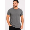 Erkek Basic Tişört Bisiklet Yaka Kısa Kol Günlük Yazlık Slim Fit T-shirt - Antrasit