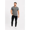 Erkek Basic Tişört Bisiklet Yaka Kısa Kol Günlük Yazlık Slim Fit T-shirt - Antrasit