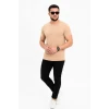 Erkek Basic Tişört Bisiklet Yaka Kısa Kol Günlük Yazlık Slim Fit T-shirt - Bej
