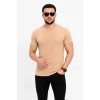 Erkek Basic Tişört Bisiklet Yaka Kısa Kol Günlük Yazlık Slim Fit T-shirt - Bej