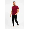 Erkek Basic Tişört Bisiklet Yaka Kısa Kol Günlük Yazlık Slim Fit T-shirt - Bordo