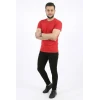 Erkek Basic Tişört Bisiklet Yaka Kısa Kol Günlük Yazlık Slim Fit T-shirt - Kırmızı