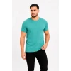 Erkek Basic Tişört Bisiklet Yaka Kısa Kol Günlük Yazlık Slim Fit T-shirt - Su Yeşili