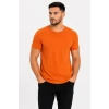 Erkek Basic Tişört Bisiklet Yaka Kısa Kol Günlük Yazlık Slim Fit T-shirt - Turuncu