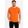 Erkek Basic Tişört Bisiklet Yaka Kısa Kol Günlük Yazlık Slim Fit T-shirt - Turuncu