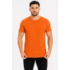 Erkek Basic Tişört Bisiklet Yaka Kısa Kol Günlük Yazlık Slim Fit T-shirt - Turuncu