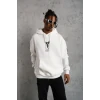 Erkek Baskılı Kapüşonlu Sweat - Beyaz