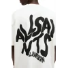 Erkek Baskılı Oversize T-shirt - Beyaz