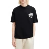 Erkek Baskılı Oversize T-shirt - Siyah