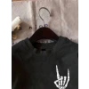 Erkek Baskılı Oversize T-shirt - Siyah
