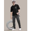 Erkek Baskılı Oversize T-shirt - Siyah