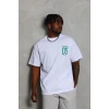 Erkek Baskılı T-shirt Kısa Kol Bisiklet Yaka Regular Fit Rahat Kalıp Günlük Tişört - Beyaz
