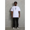 Erkek Baskılı T-shirt Kısa Kol Bisiklet Yaka Regular Fit Rahat Kalıp Günlük Tişört - Beyaz