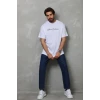 Erkek Baskılı T-shirt Kısa Kol Bisiklet Yaka Regular Fit Rahat Kalıp Günlük Tişört - Beyaz
