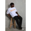 Erkek Baskılı T-shirt Kısa Kol Bisiklet Yaka Regular Fit Rahat Kalıp Günlük Tişört - Beyaz